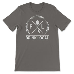 Drink Local Florida Vintage Craft Beer Brewing Unisex T-shirt - Unisex T-Shirt - Smoke Grey