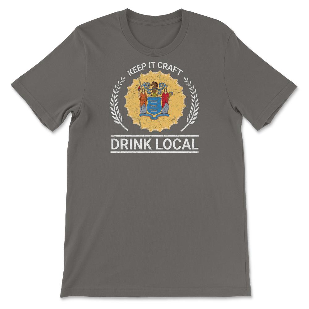 Drink Local New Jersey Vintage Craft Beer Bottle Cap Brewing - Unisex T-Shirt - Smoke Grey