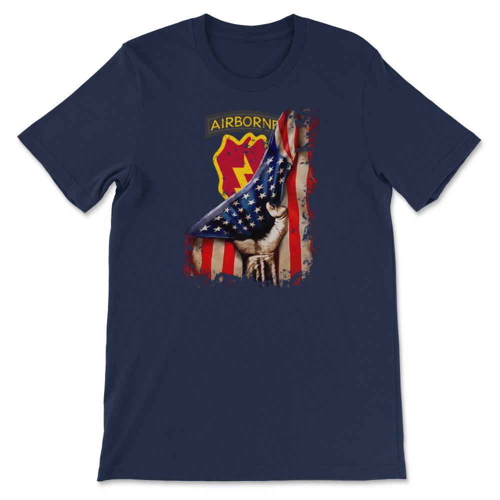 25th ID Flag Pull Patriotic Military Army Infantrymen - Unisex T-Shirt - Navy