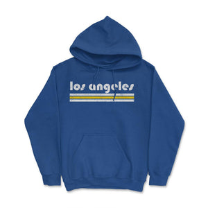 Vintage Los Angeles California Retro Three Stripe Weathered - Hoodie - Royal Blue