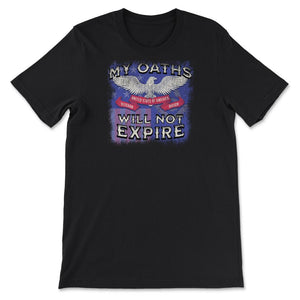 Military Veteran & Mason "My Oaths Will Not Expire" US Masonic Flag - Unisex T-Shirt - Black