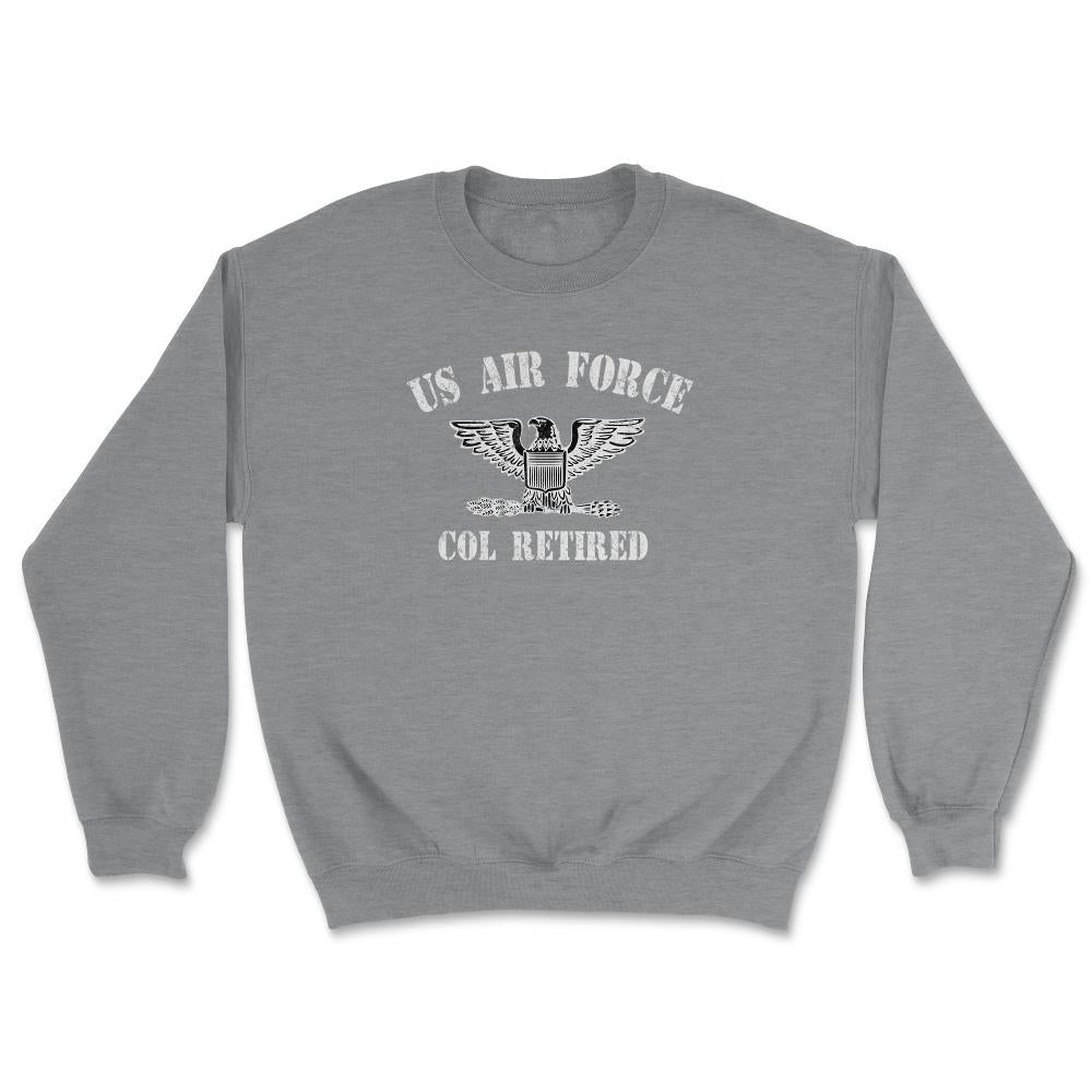 Vintage Retired Air Force Full Bird Colonel Military Veteran Retiree - Unisex Sweatshirt - Grey Heather