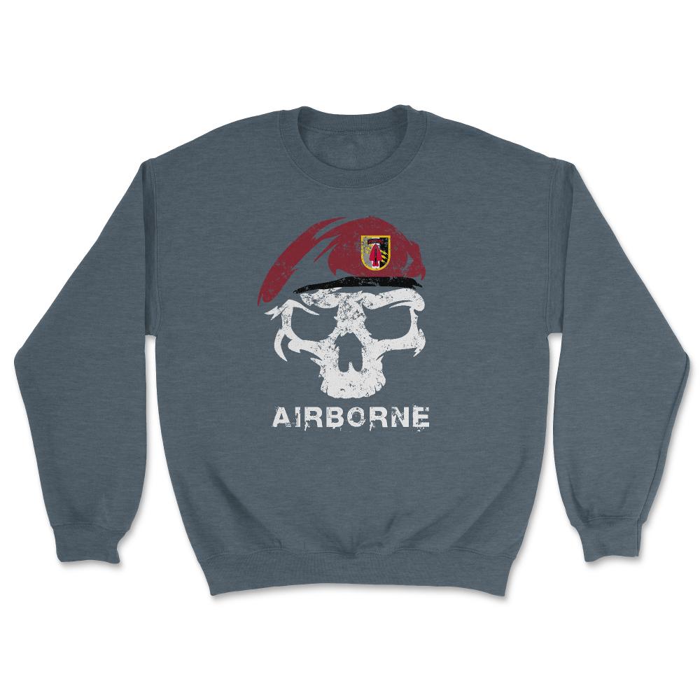 4th Psychological Operations Group skull - Unisex Sweatshirt - Dark Grey Heather