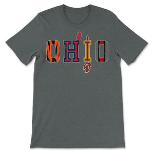 OHIO Sports Forever Vintage Cincinnati, Cleveland & Columbus Fan Gift - Unisex T-Shirt - Dark Grey Heather