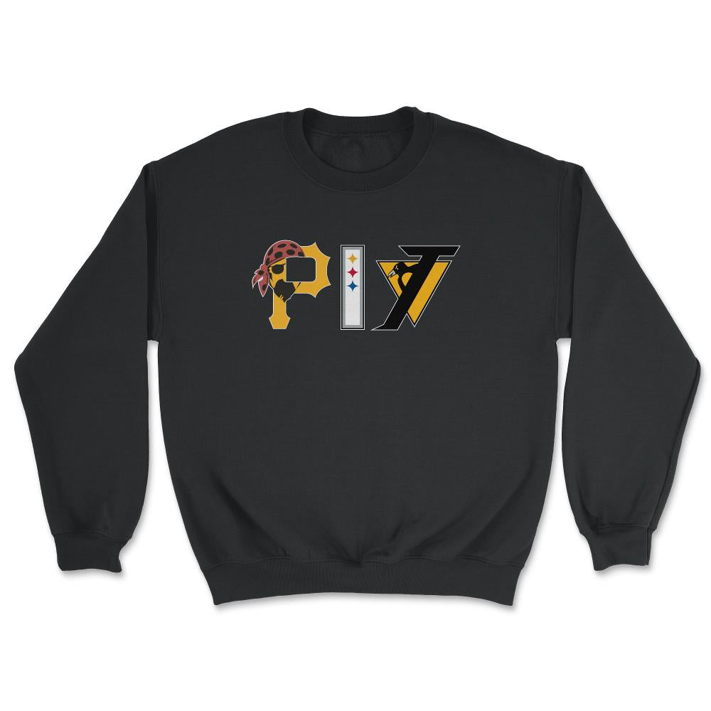 Pittsburgh Pennsylvania Sports Fan Three Letter City Abbreviation - Unisex Sweatshirt - Black