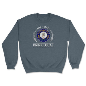 Drink Local Kentucky Vintage Craft Beer Bottle Cap Brewing - Unisex Sweatshirt - Dark Grey Heather