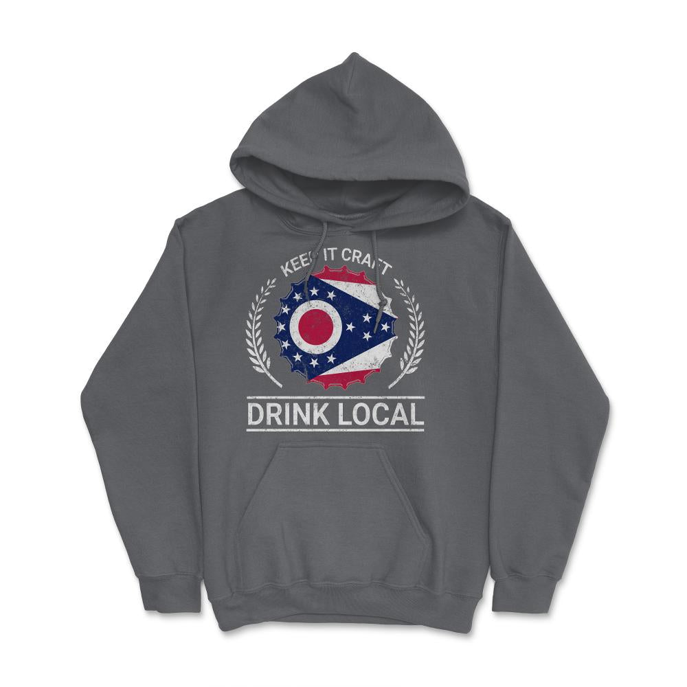 Drink Local Ohio Vintage Craft Beer Ohio Brewing - Hoodie - Smoke Grey