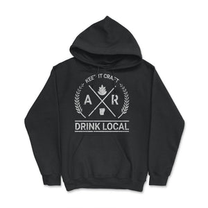 Drink Local Arkansas Vintage Craft Beer Brewing - Hoodie - Black