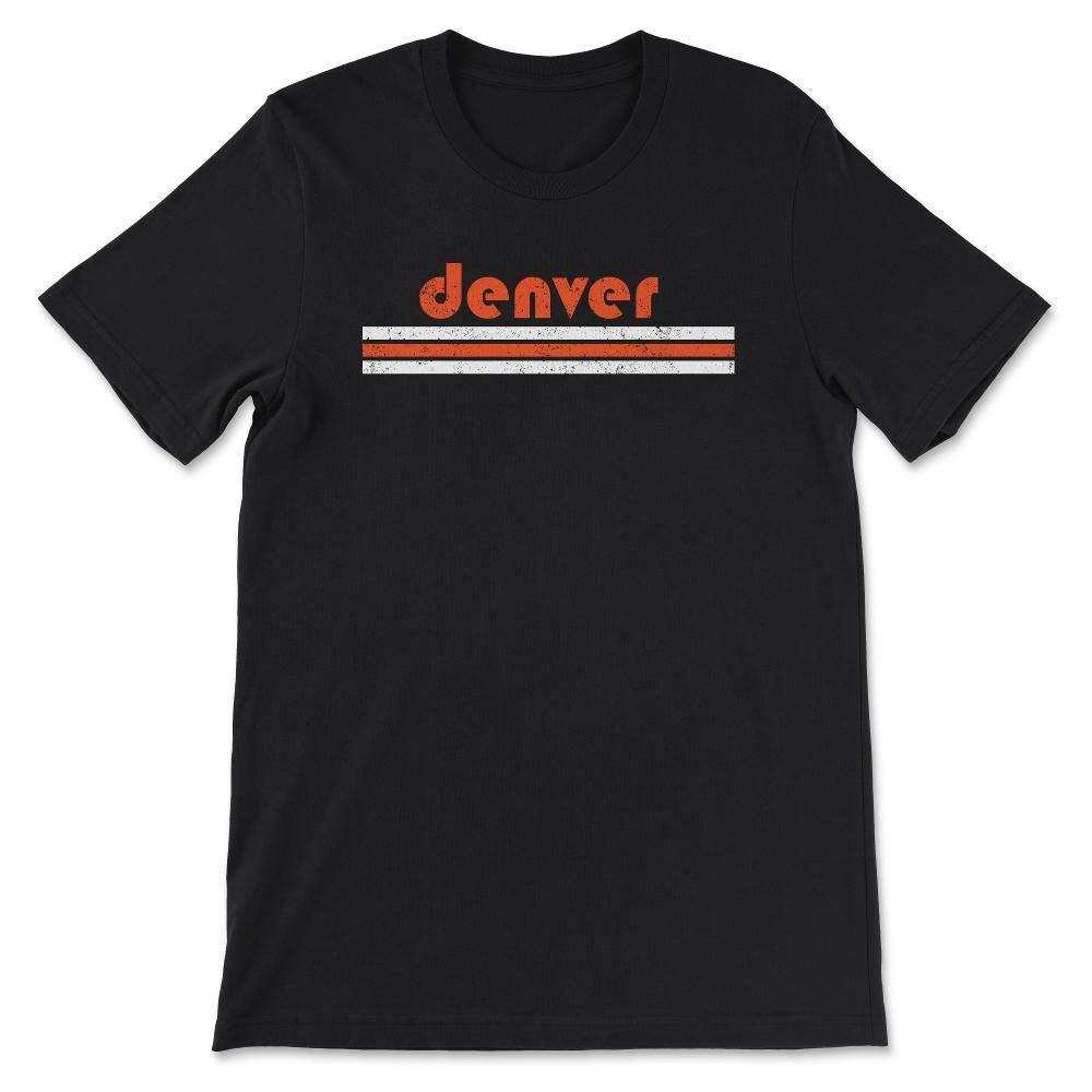 Vintage Denver Colorado Retro Three Stripe Weathered - Unisex T-Shirt - Black