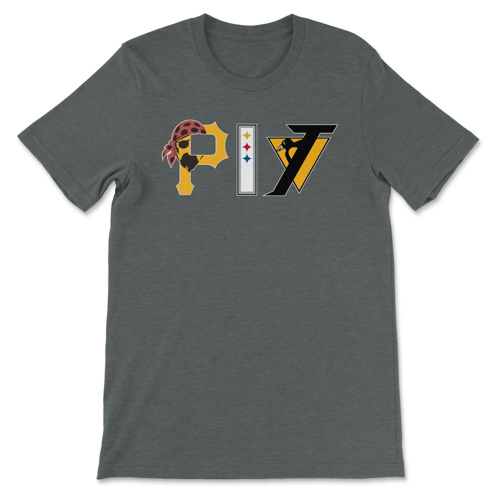 Pittsburgh Pennsylvania Sports Fan Three Letter City Abbreviation - Unisex T-Shirt - Dark Grey Heather