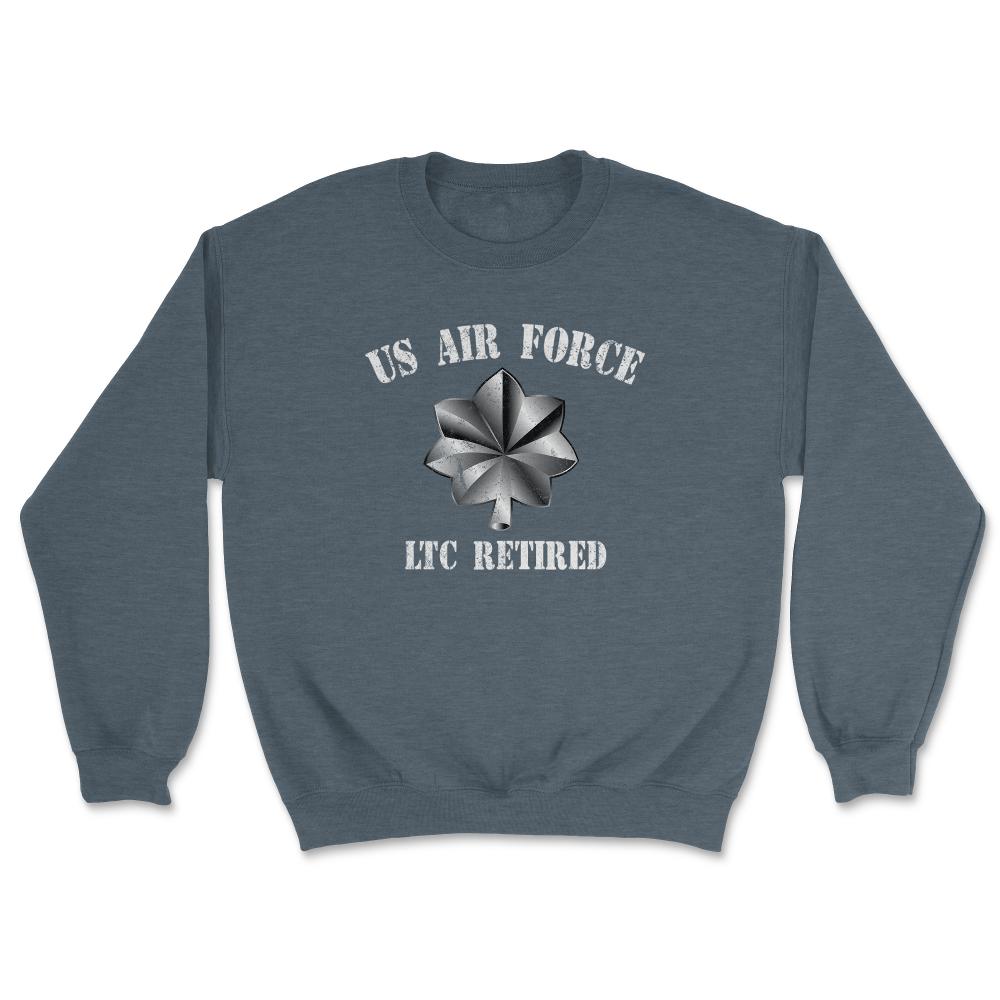 Vintage Retired Air Force Lieutenant Colonel Military Veteran Retiree - Unisex Sweatshirt - Dark Grey Heather