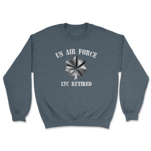 Vintage Retired Air Force Lieutenant Colonel Military Veteran Retiree - Unisex Sweatshirt - Dark Grey Heather