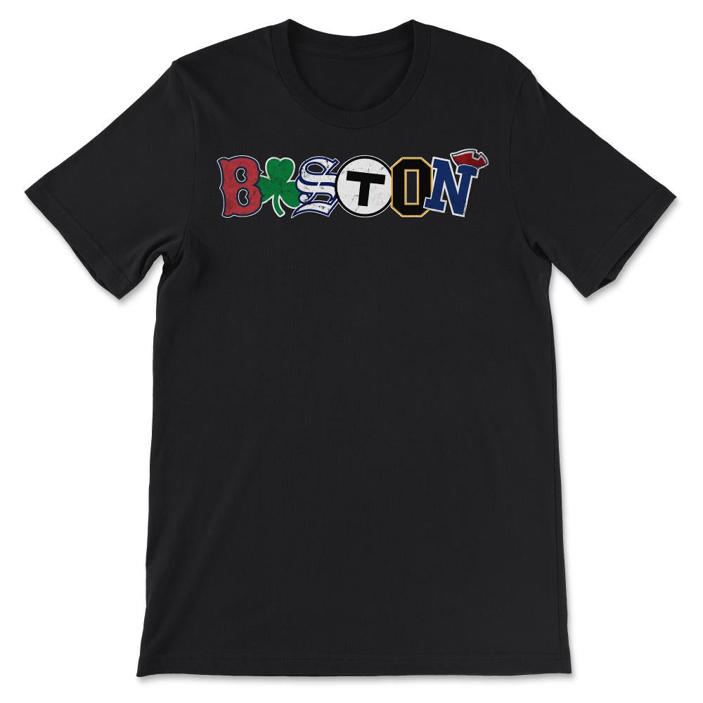 Vintage Boston Massachusetts Sports Fan City Pride Townie Southie - Unisex T-Shirt - Black