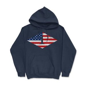 First Ranger Battalion USA Flag Diamond Patriotic Military Army Gift - Hoodie - Navy