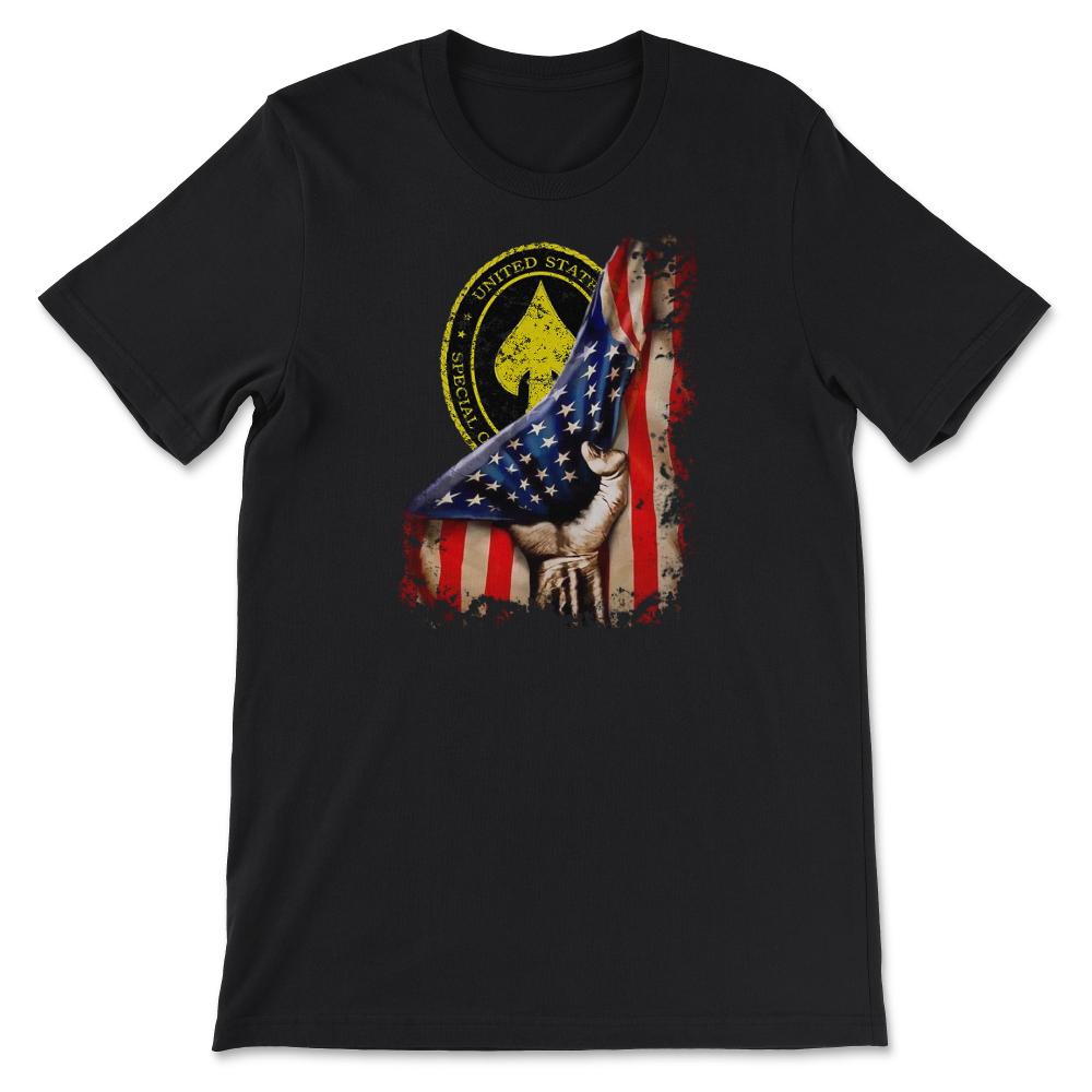 SOCOM Patch Flag Pull Back Patriotic Special Operations Gift - Unisex T-Shirt - Black