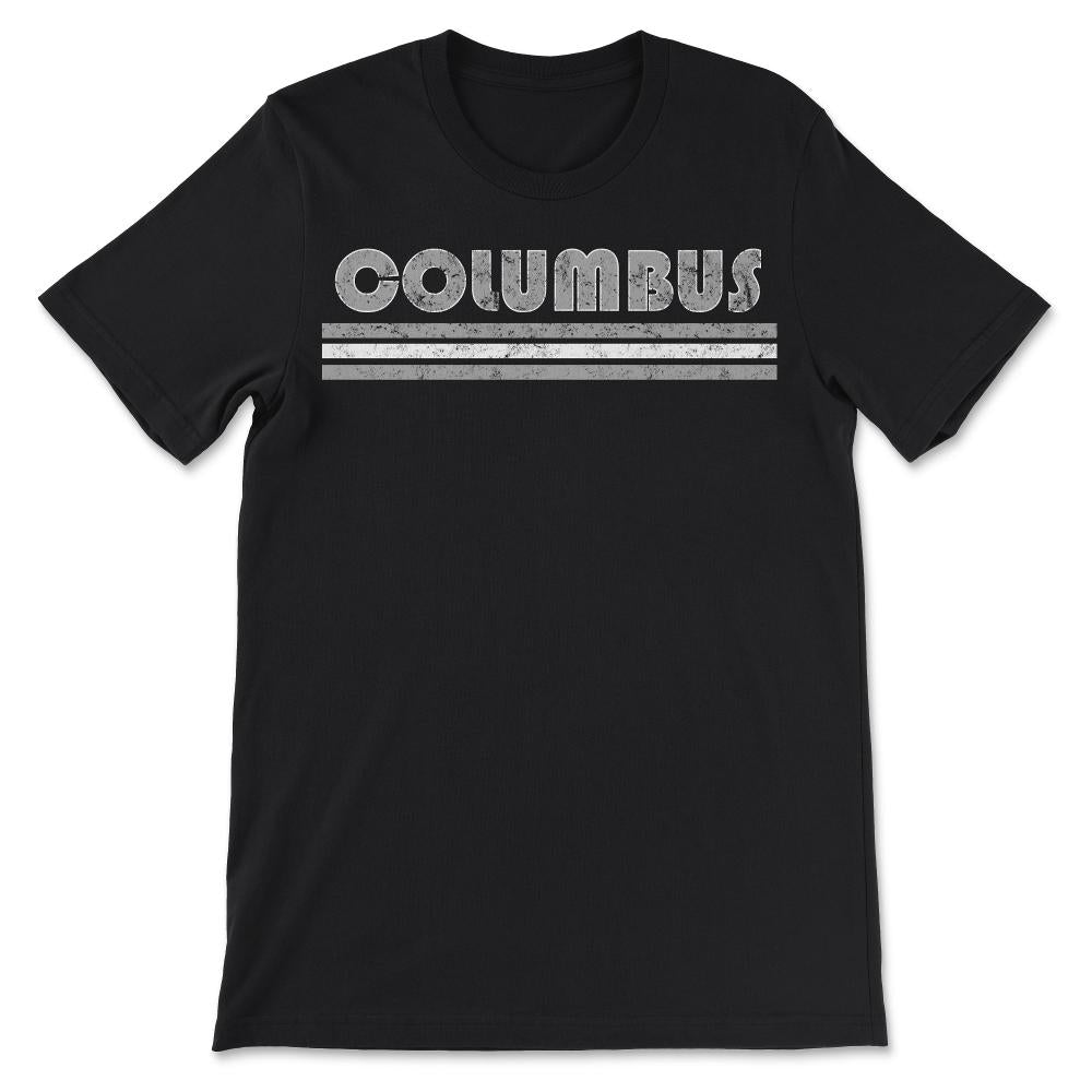 Vintage Columbus Ohio Retro Three Stripe Weathered - Unisex T-Shirt - Black