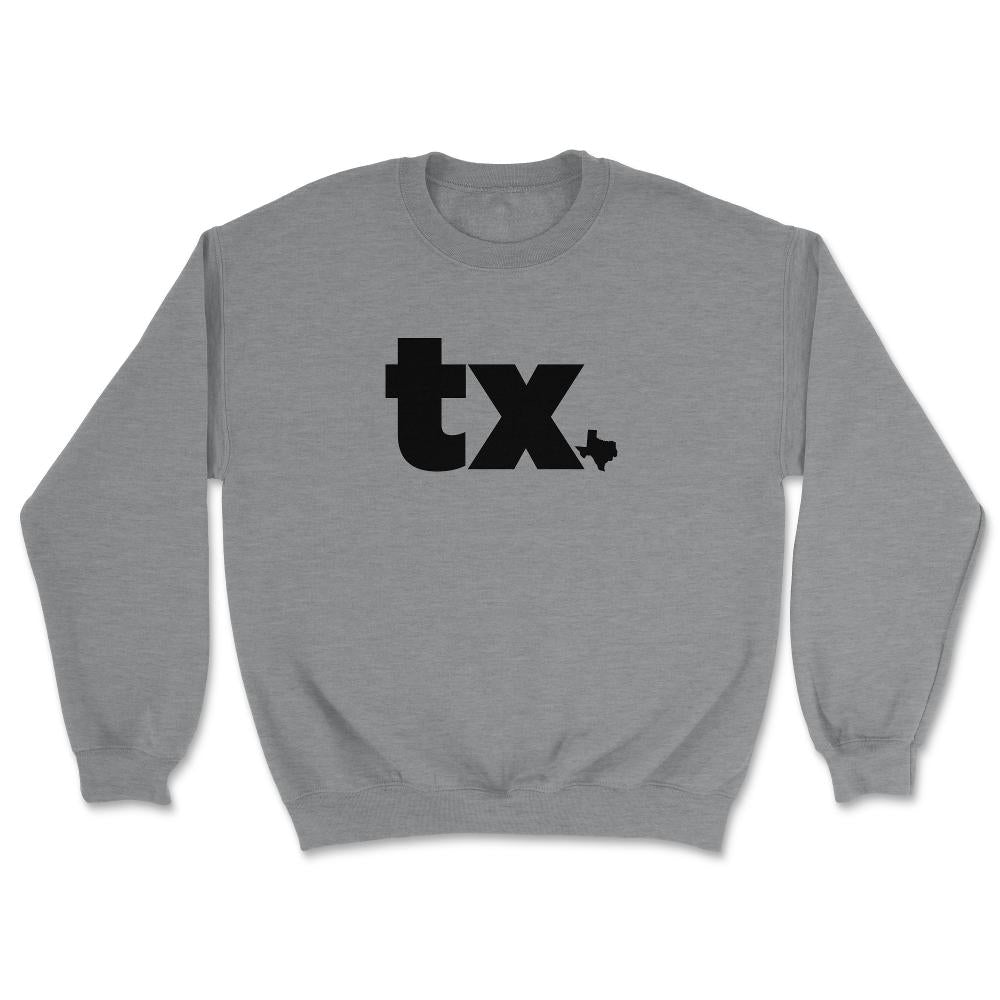 Texas Two Letter State Abbreviation Unique Resident - Unisex Sweatshirt - Grey Heather