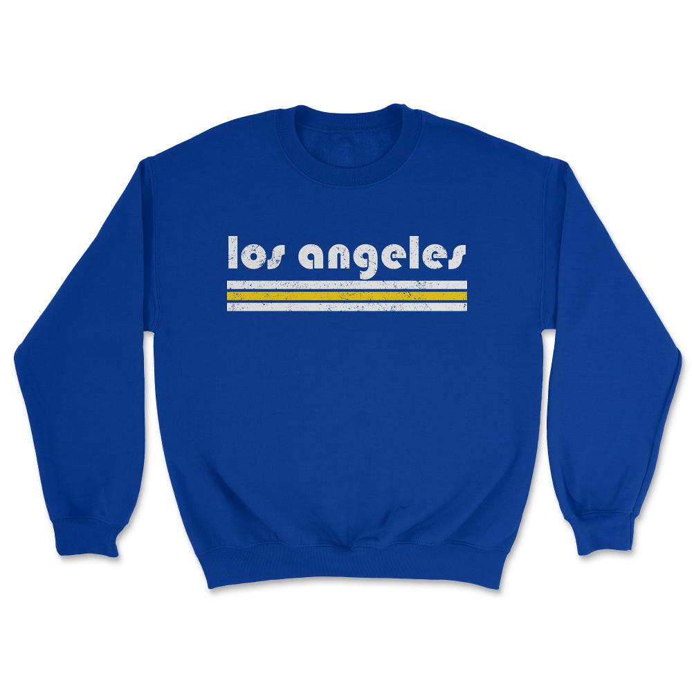 Vintage Los Angeles California Retro Three Stripe Weathered - Unisex Sweatshirt - Royal