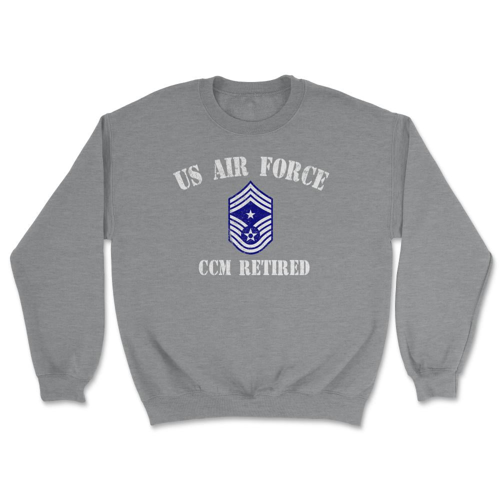 Vintage Retired Air Force Command Chief Master Sergeant Military - Unisex Sweatshirt - Grey Heather