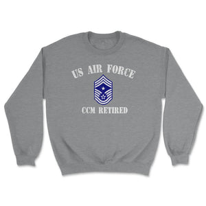 Vintage Retired Air Force Command Chief Master Sergeant Military - Unisex Sweatshirt - Grey Heather