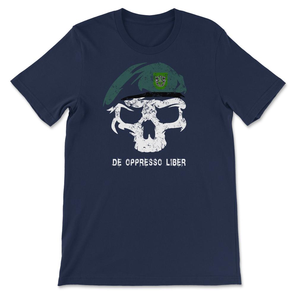 Army Special Forces De Oppresso Liber Green Beret 10th SFG Airborne - Unisex T-Shirt - Navy