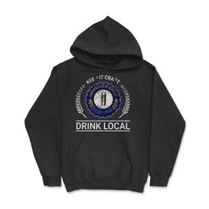 Drink Local Kentucky Vintage Craft Beer Bottle Cap Brewing - Hoodie - Black