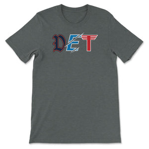 Detroit Michigan Sports Fan Three Letter City Abbreviation - Unisex T-Shirt - Dark Grey Heather