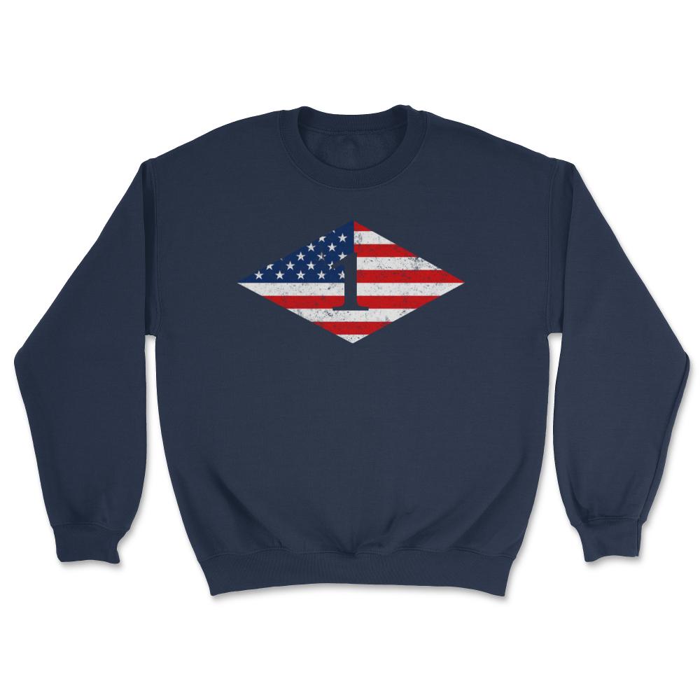 First Ranger Battalion USA Flag Diamond Patriotic Military Army Gift - Unisex Sweatshirt - Navy