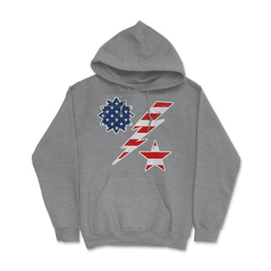 75th Ranger Regiment DUI US Flag Minimalistic Military Patriotic Gift - Hoodie - Grey Heather