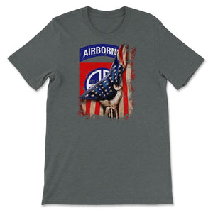 82nd Airborne Division US Flag Tear All The Way Paratrooper - Unisex T-Shirt - Dark Grey Heather