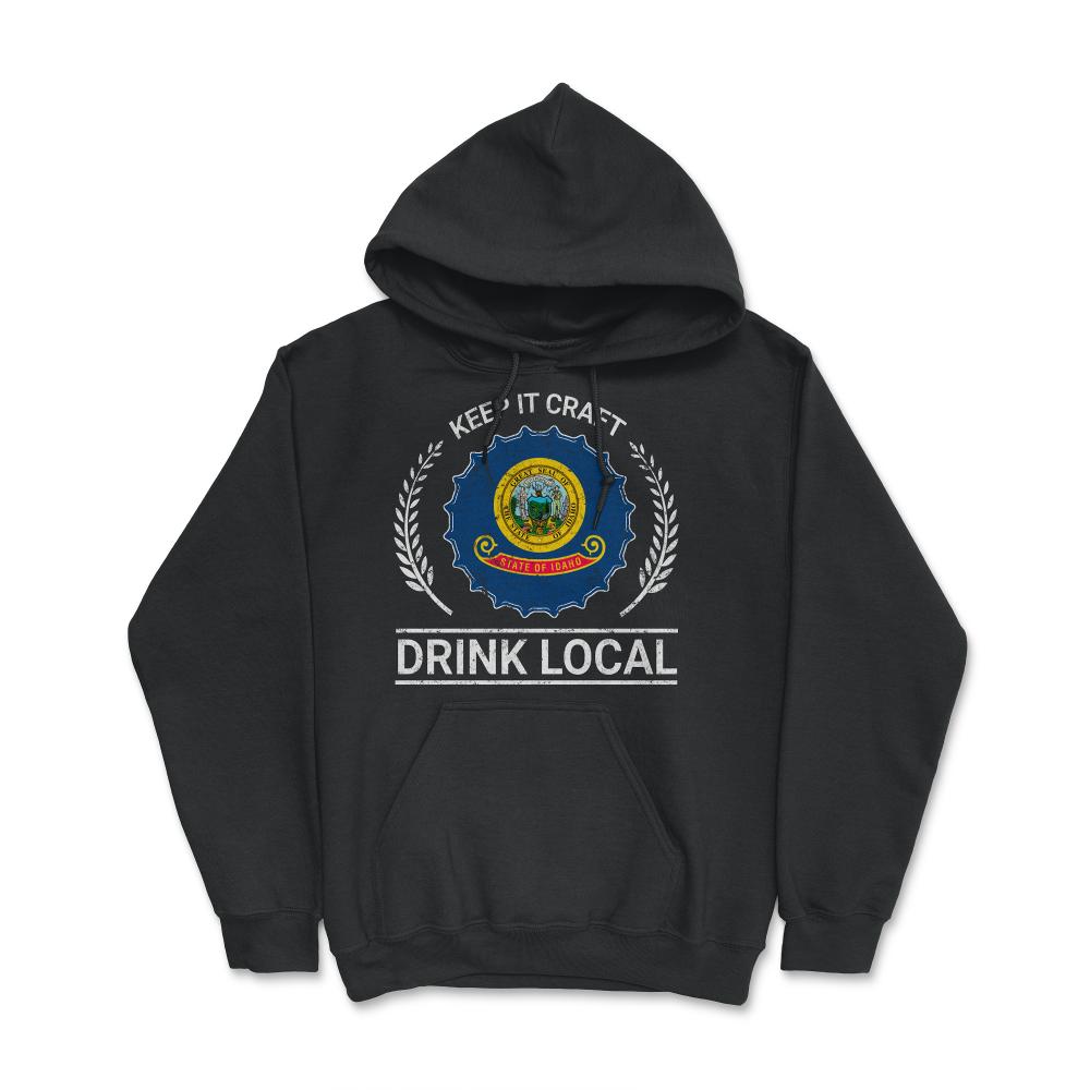 Drink Local Idaho Vintage Craft Beer Brewing - Hoodie - Black