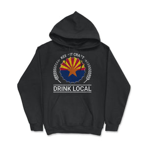 Drink Local Arizona Vintage Craft Beer Bottle Cap Brewing - Hoodie - Black