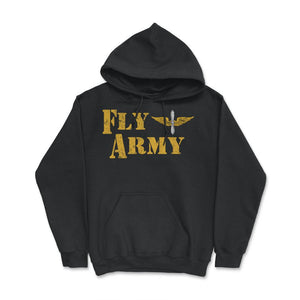 Vintage Fly Army Military Pilot Army Aviation Branch - Hoodie - Black