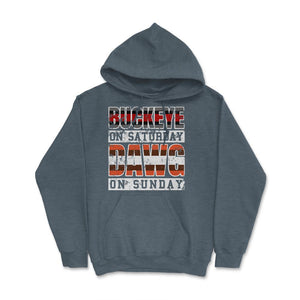 Buckeye On Saturday Dawg Pound On Sunday Cleveland and Columbus Ohio - Hoodie - Dark Grey Heather