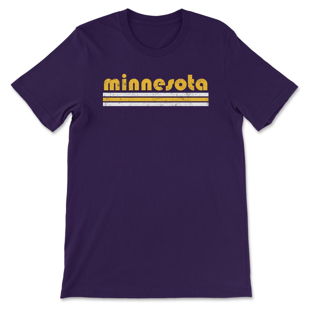 Vintage Minnesota Retro Three Stripe Weathered - Unisex T-Shirt - Purple