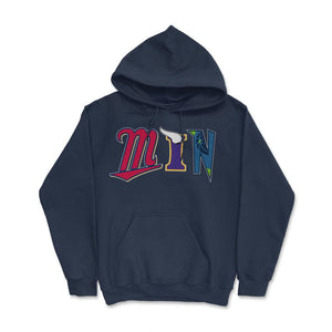 Minnesota MIN Sports Fan Three Letter City Abbreviation - Hoodie - Navy