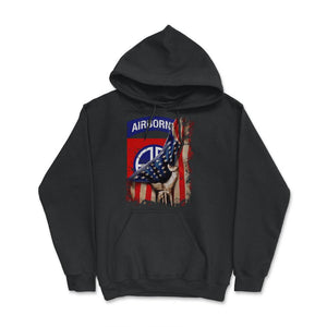 82nd Airborne Division US Flag Tear All The Way Paratrooper - Hoodie - Black