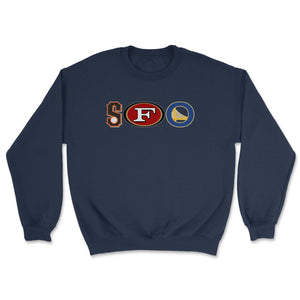 San Francisco California SFO Sports Fan Three Letter City Abbreviation - Unisex Sweatshirt - Navy