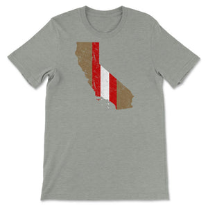 Vintage San Francisco California Football City Skyline Gameday - Unisex T-Shirt - Grey Heather