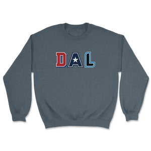 Dallas Texas Sports Fan Three Letter City Abbreviation - Unisex Sweatshirt - Dark Grey Heather