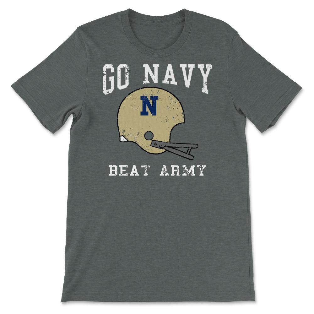 Go Navy Beat Army America's Game Vintage Football Helmet - Unisex T-Shirt - Dark Grey Heather