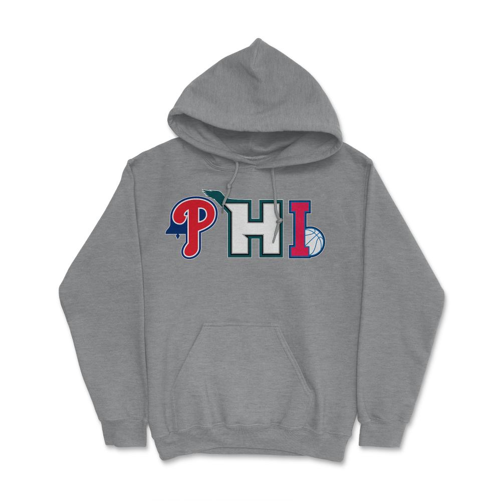 Philadelphia Pennsylvania Sports Fan Three Letter City Abbreviation - Hoodie - Grey Heather