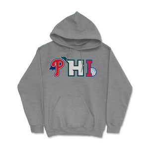 Philadelphia Pennsylvania Sports Fan Three Letter City Abbreviation - Hoodie - Grey Heather