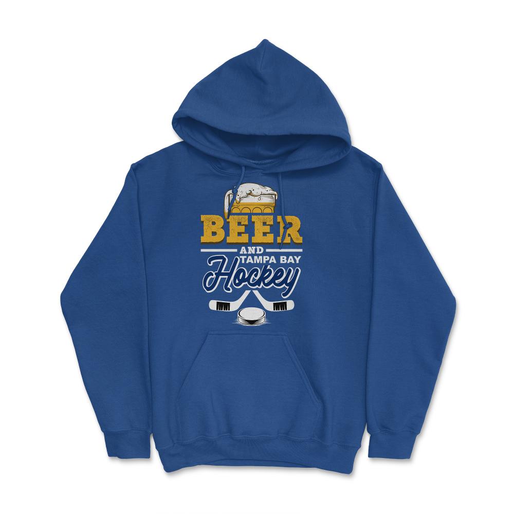 Beer and Tampa Bay Florida Hockey Beer Drinking Hockey Fan Gameday - Hoodie - Royal Blue