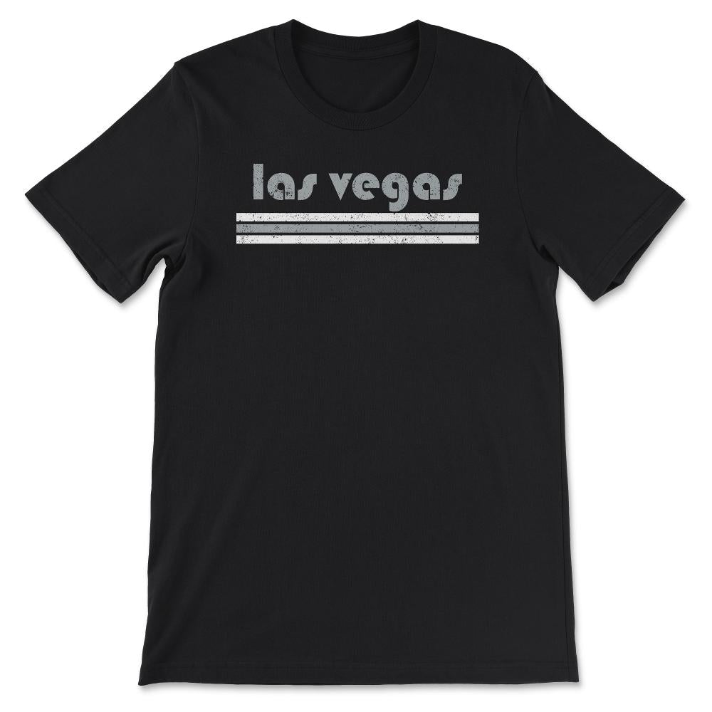 Vintage Las Vegas Nevada Retro Three Stripe Weathered - Unisex T-Shirt - Black