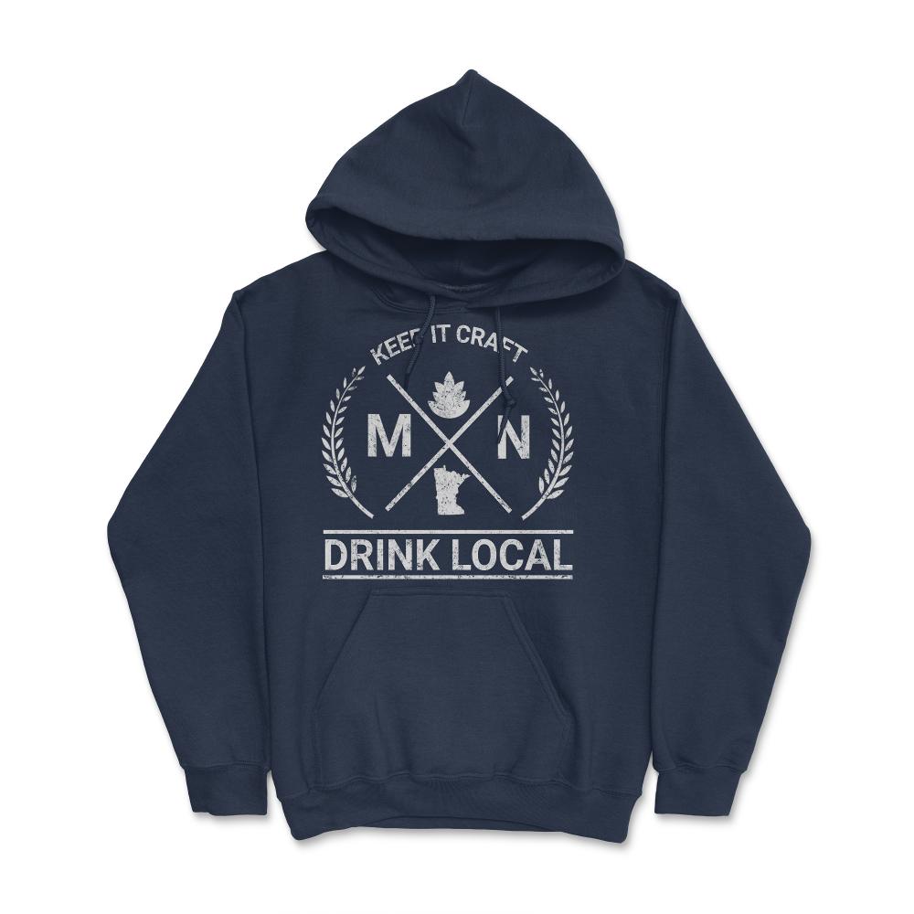 Drink Local Minnesota Vintage Craft Beer Brewing Unisex T-shirt - Hoodie - Navy