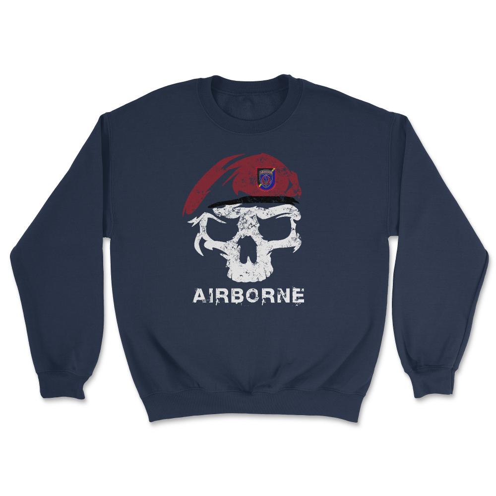 Vintage Army ARSOAC Skull Maroon Beret Special Operations Aviation - Unisex Sweatshirt - Navy