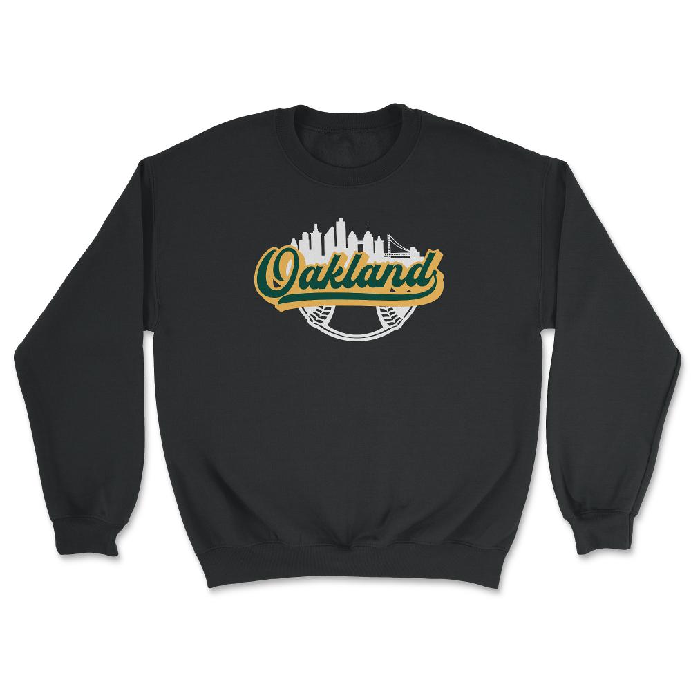 Oakland California Baseball Downtown City Skyline Baseball Fan - Unisex Sweatshirt - Black