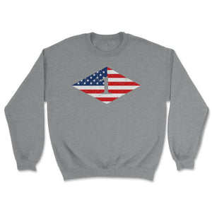 First Ranger Battalion USA Flag Diamond Patriotic Military Army Gift - Unisex Sweatshirt - Grey Heather