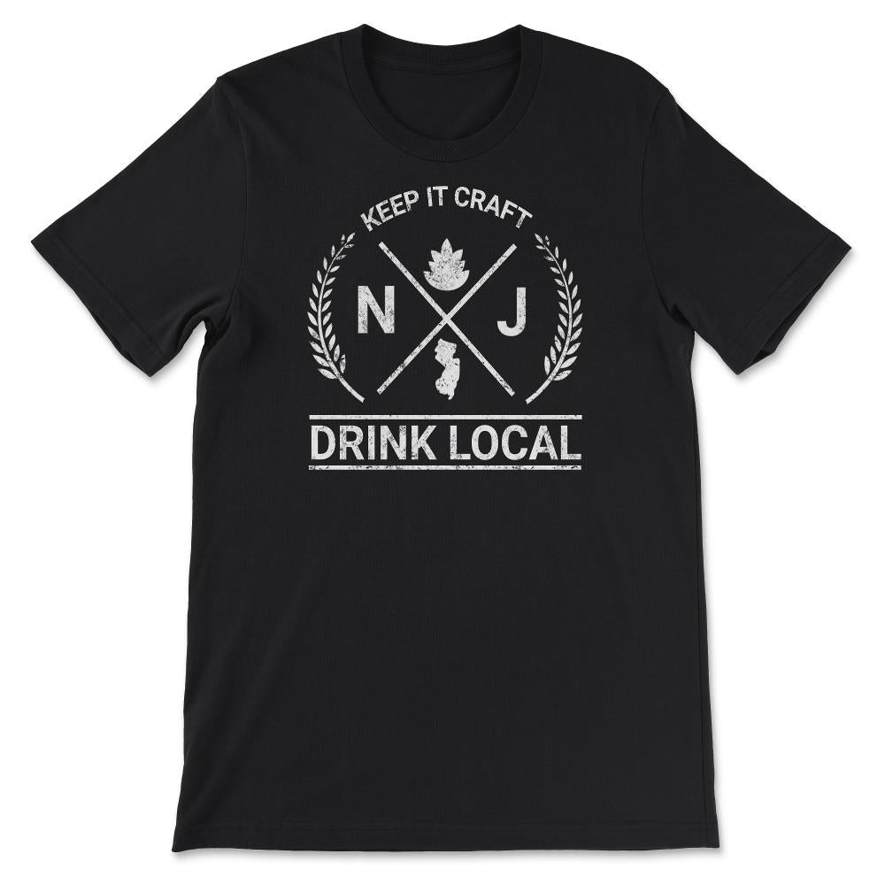 Drink Local New Jersey Vintage Craft Beer Brewing - Unisex T-Shirt - Black